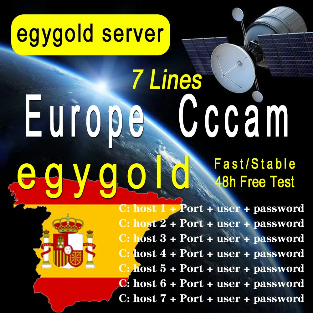 

CCCAM TV Receiver AV Cable line in europe cline egygold 7 lines Freesat ccam cline for DVB-S2 Gtmedia v8 nona V8 Honor