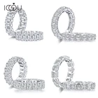 IOGOU класса люкс CZ Обручальные кольца для женщин 925 стерлингового серебра Полный Вечность Кольца Сона, псевдо бриллиант обручальное кольцо ювелирные изделия