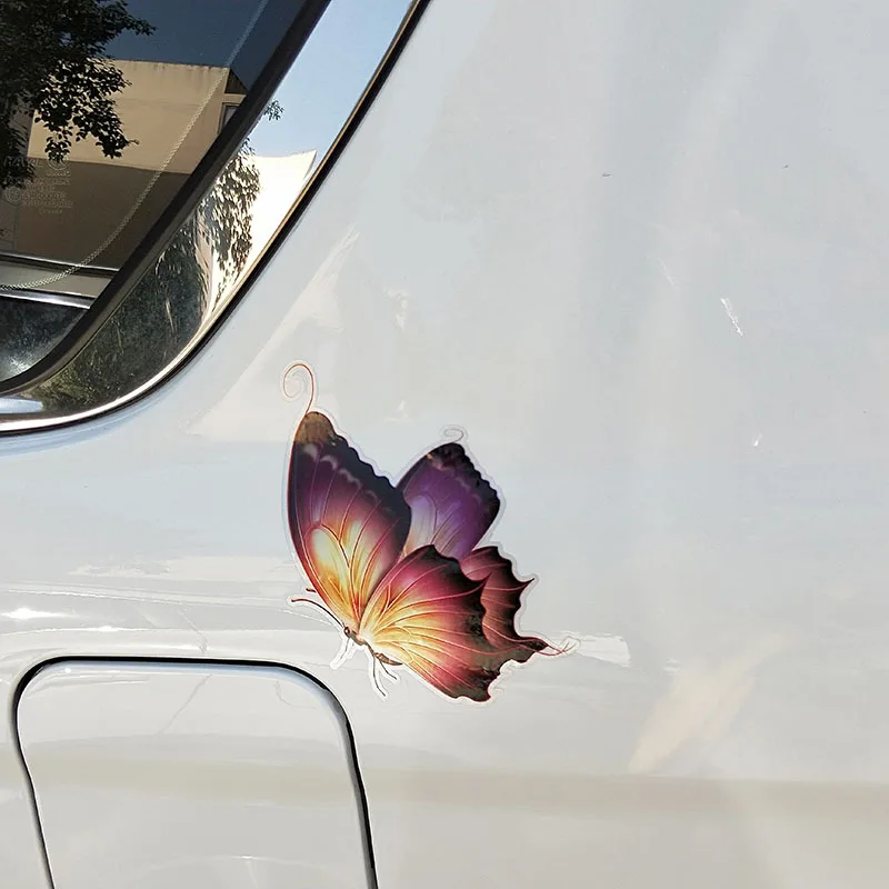 YJZT 12.3CM*14.5CM Beautiful Color Butterfly Decal PVC Motorcycle Car Sticker 11-00650 | Автомобили и мотоциклы