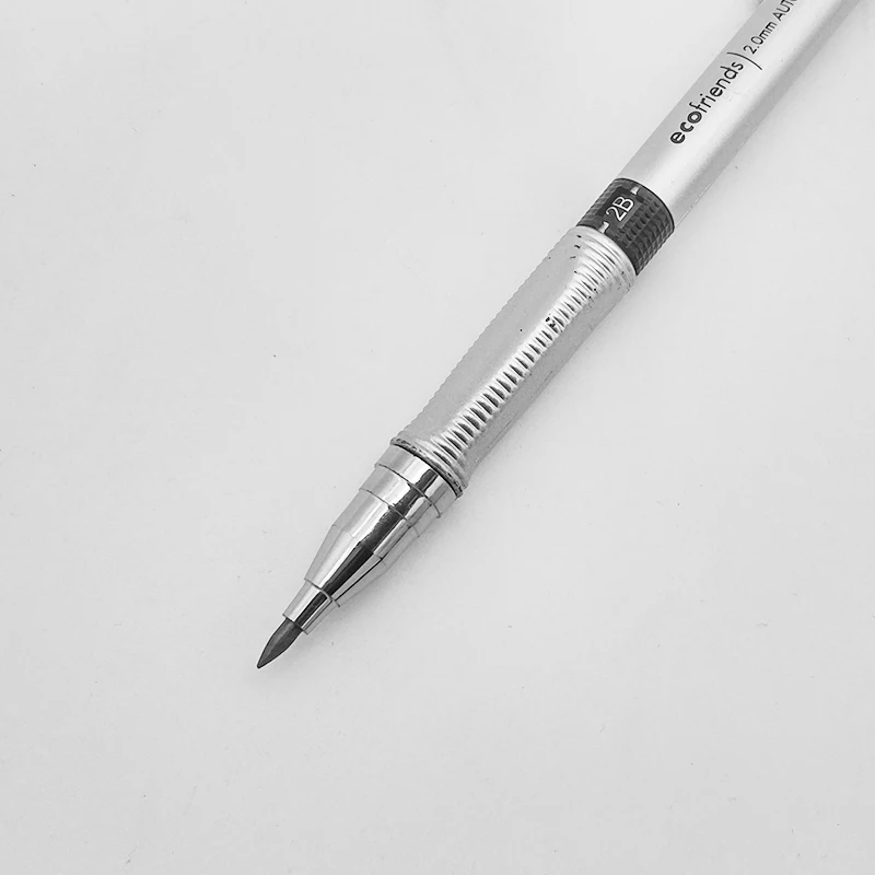 Mechanical Pencil 2.0mm Lead Refill, Black/Blue/Silver Barrel, Automatic Pencil for Exams, Drawing, School, and Office Supplies, 1 Pack image 3