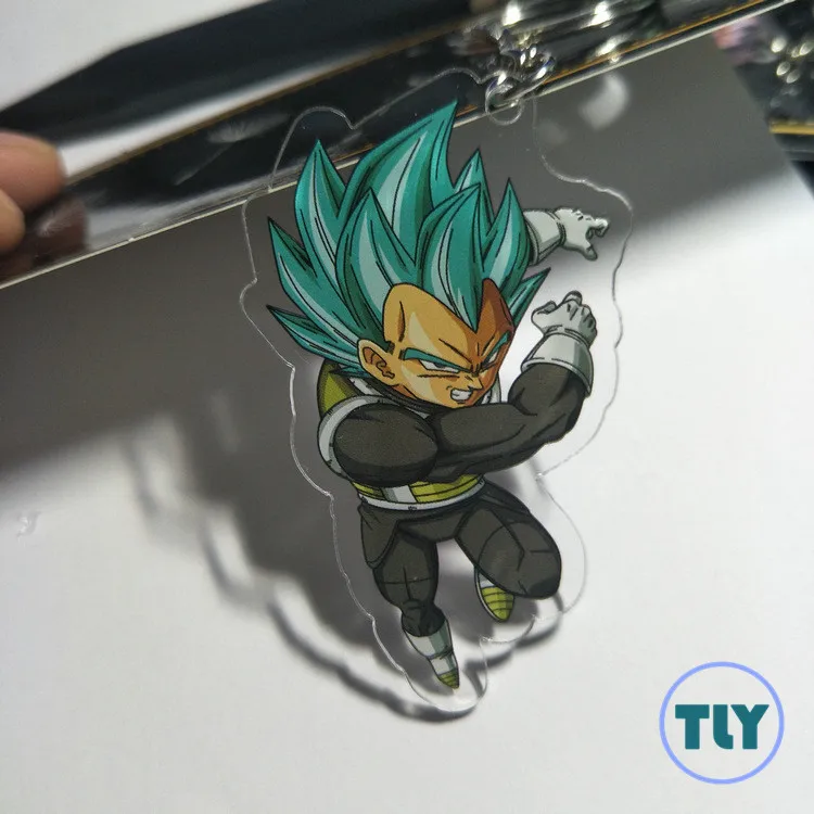 Аниме Dragon Ball Сон Гоку акриловый брелок Вегета Torankusu Супер Saiyan Broli смешной кулон брелки llaveros Ювелирные изделия Подарки - Цвет: 7