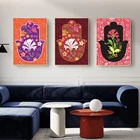 Цветная ручная роспись цветов Фатима, Художественная Картина на холсте, постер, буддизм, печать, обучение, украшение для дома