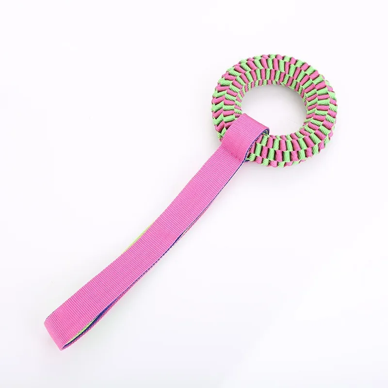 

Dog Rubber Toy Hand Woven Oxford Toothbrush Dog Toy Training Interactive Pull Ring Dog Toy Dog Chew Toys Pet Toy