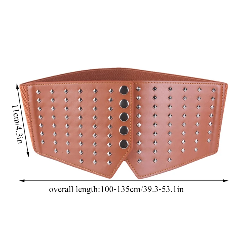

Female Coat Fur Waist Belt Accessory Wild Rivet Waistband Women Fashion Slim Corset Rivet Cummerbunds Elastic Belts Waist Band
