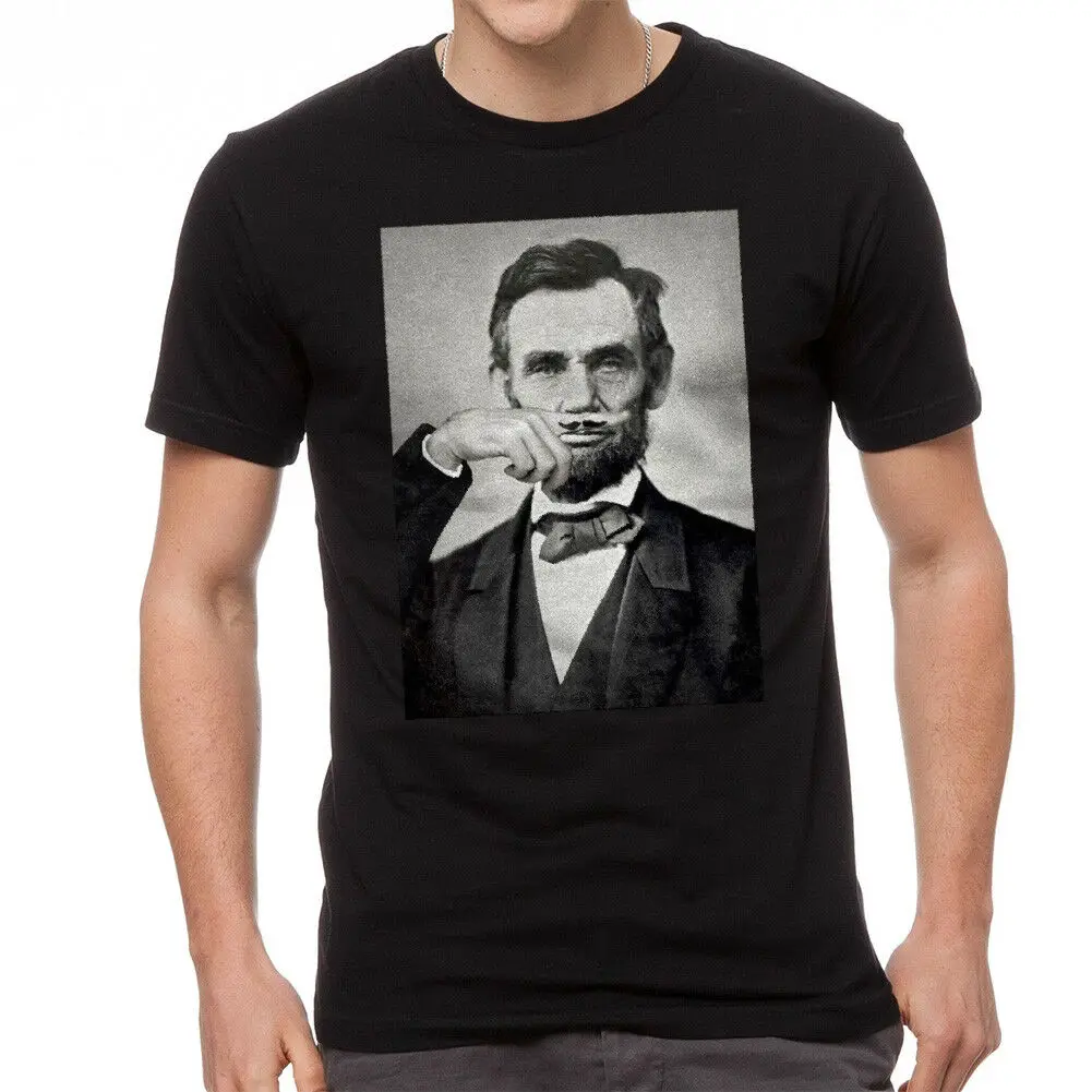 Lil открытый Авраам Линкольн усы графическая Мужская черная футболка Билли эйлиш