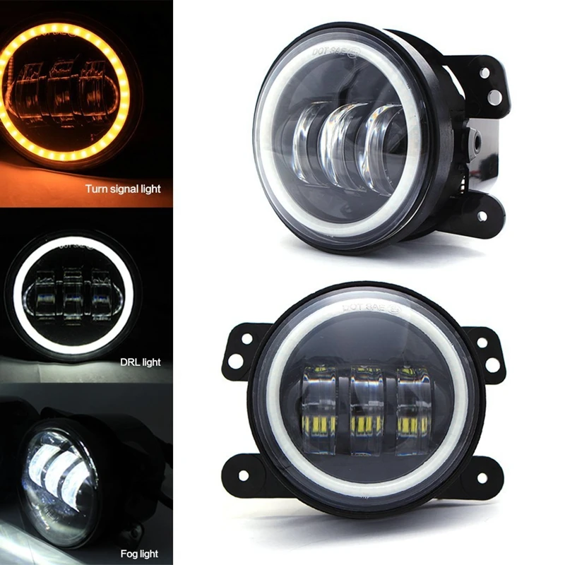 4 дюйма 30 Вт светодиодный головной светильник тумана DRL для Jeep TJ JK JKU Рубикон