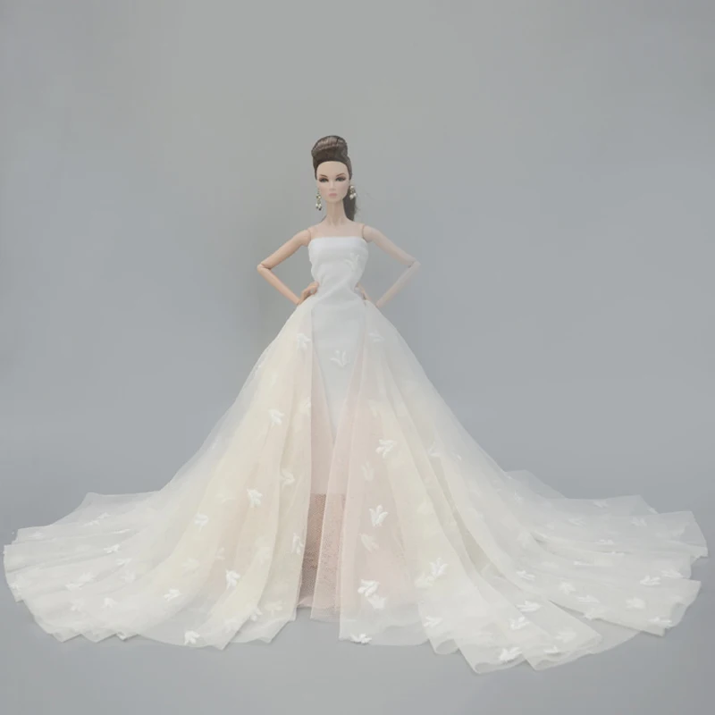dress5 Белое модное свадебное платье для куклы Барби большие Вечерние платья Бальные Vestidoes наряды кукла 1/6 аксессуары - Цвет: dress5