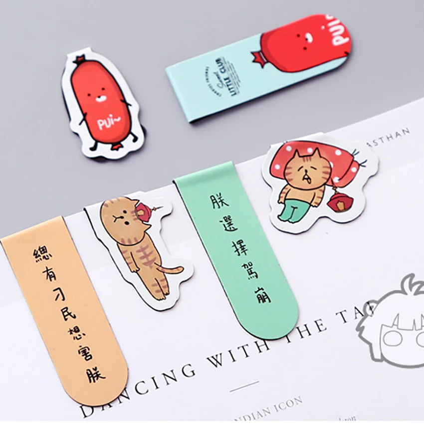Kawaii магнитная закладка с рисунками из мультфильмов канцелярские принадлежности