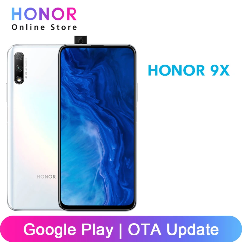 Google Play Honor 9X 4 Гб 64 128 9 X смартфон 48MP двойной Камера Kirin 810 6 59 дюйма разрешение Full