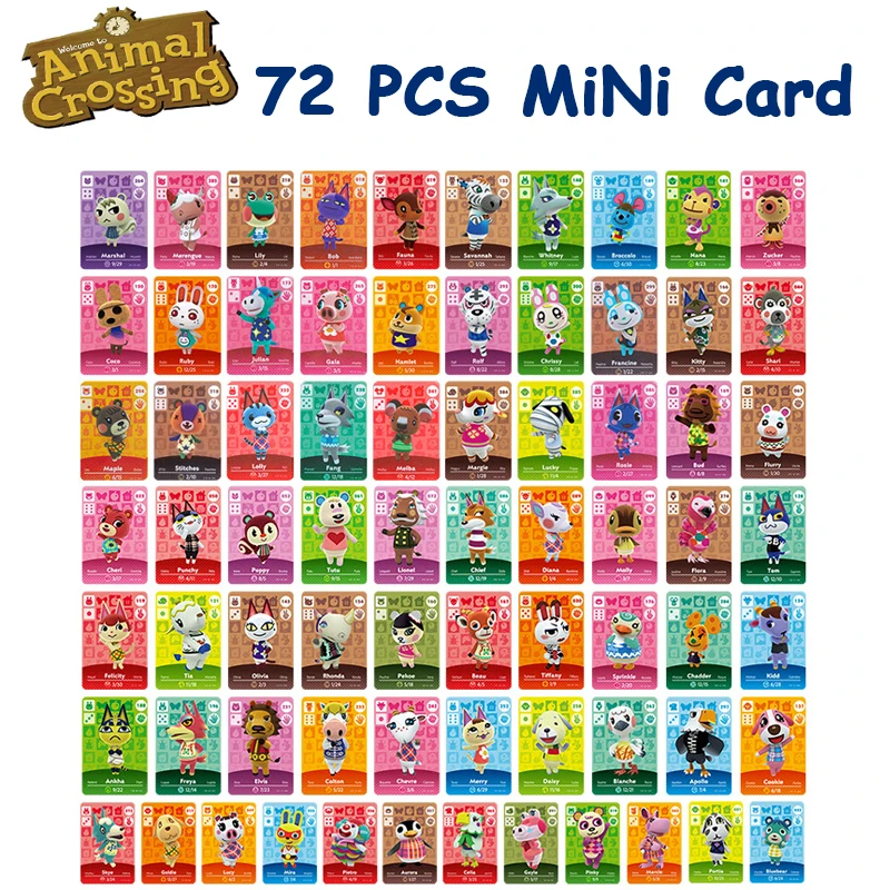 72pcs For Mini Animal Crossing Card NFC For Switch Animal Crossing Game Cards Animal Crossing  Selected 72 Pieces фото