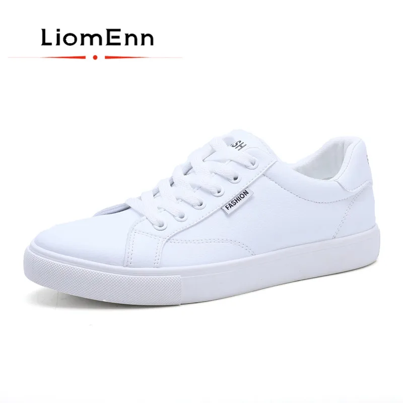 

Unisex White Shoes Woman Sneakers Black Leather Flats Tennis 2021 New Spring Fashion Vulcanized Shoe basket femme Big Size 35-44