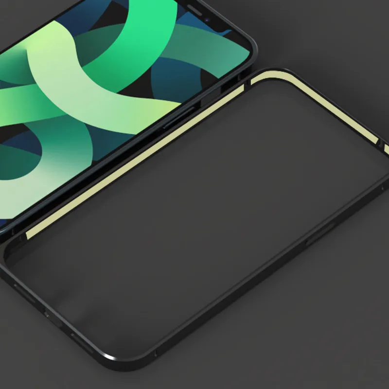 

Shockproof Bumper Phone Case For iPhone 12 Pro Max 12Pro Aluminum metal frame Camera Protection Back Cover
