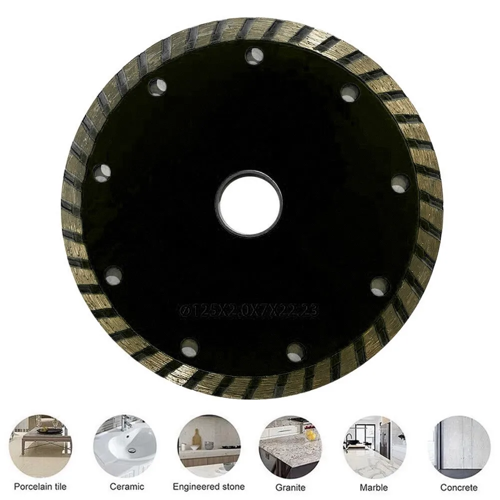 

5inch Turbo Diamond Blade Disc 125mm Circular Saw Blade Bore 22.23mm For Angle Grinder Cutting Marble Tile Brick