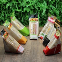 100 pcsset sandwich packaging bagsfood grade plastic bagsdisposable triangular sandwich packaging bagseasy to carry
