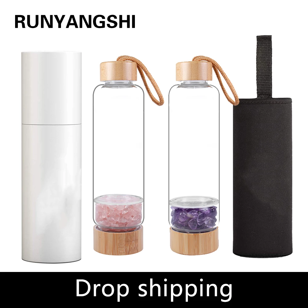 Женская Хрустальная палочка восстанавливающая стеклянная бутылка из бамбука