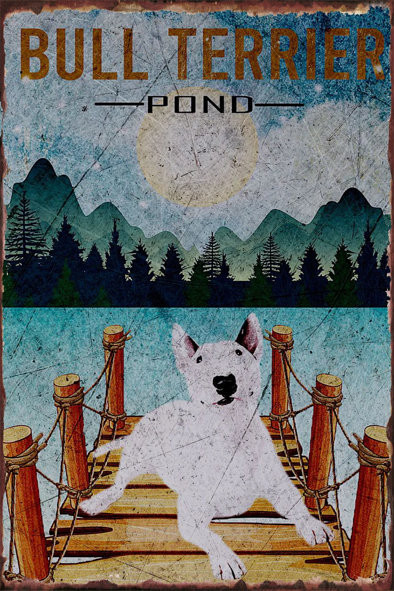 

Настенный декор Bull Terrier, декор для комнаты, Ретро винтажный металлический знак, жестяные таблички для творчества, мужская пещера, кафе, паб, д...