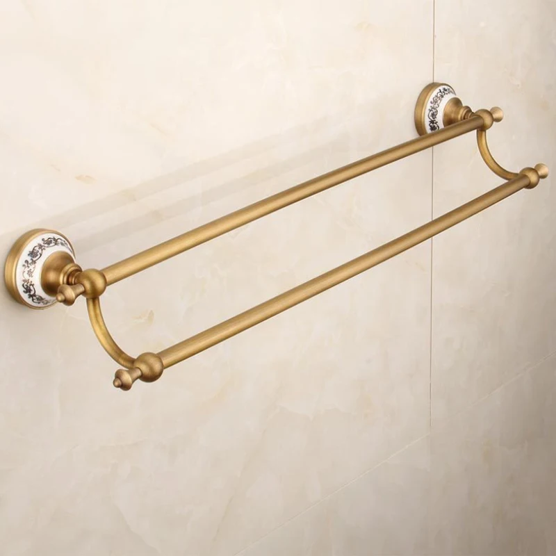

Retail Antique Copper Towel Bar, Bathroom Accessories,2 Tier Towel Rack Wall Mount Bathroom Hardware Towel Holder,24 Inch