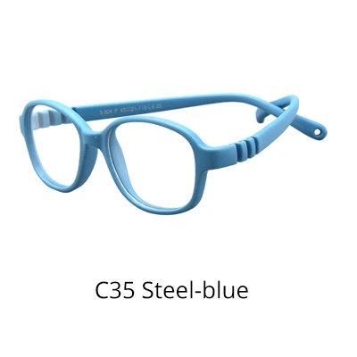 Steel-blue Солнцезащитные очки для детей, анти-синий светильник, блокировка, детские очки для девочек, оптическая оправа, прозрачные линзы, UV400, антибликовый фильтр, 0-4 - Цвет линз: Steel-blue
