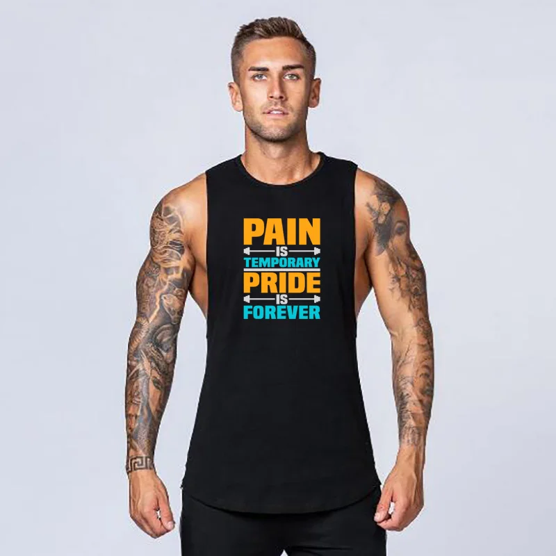 Спортивная хлопковая майка для занятий фитнесом мужчин без рукавов спортивная