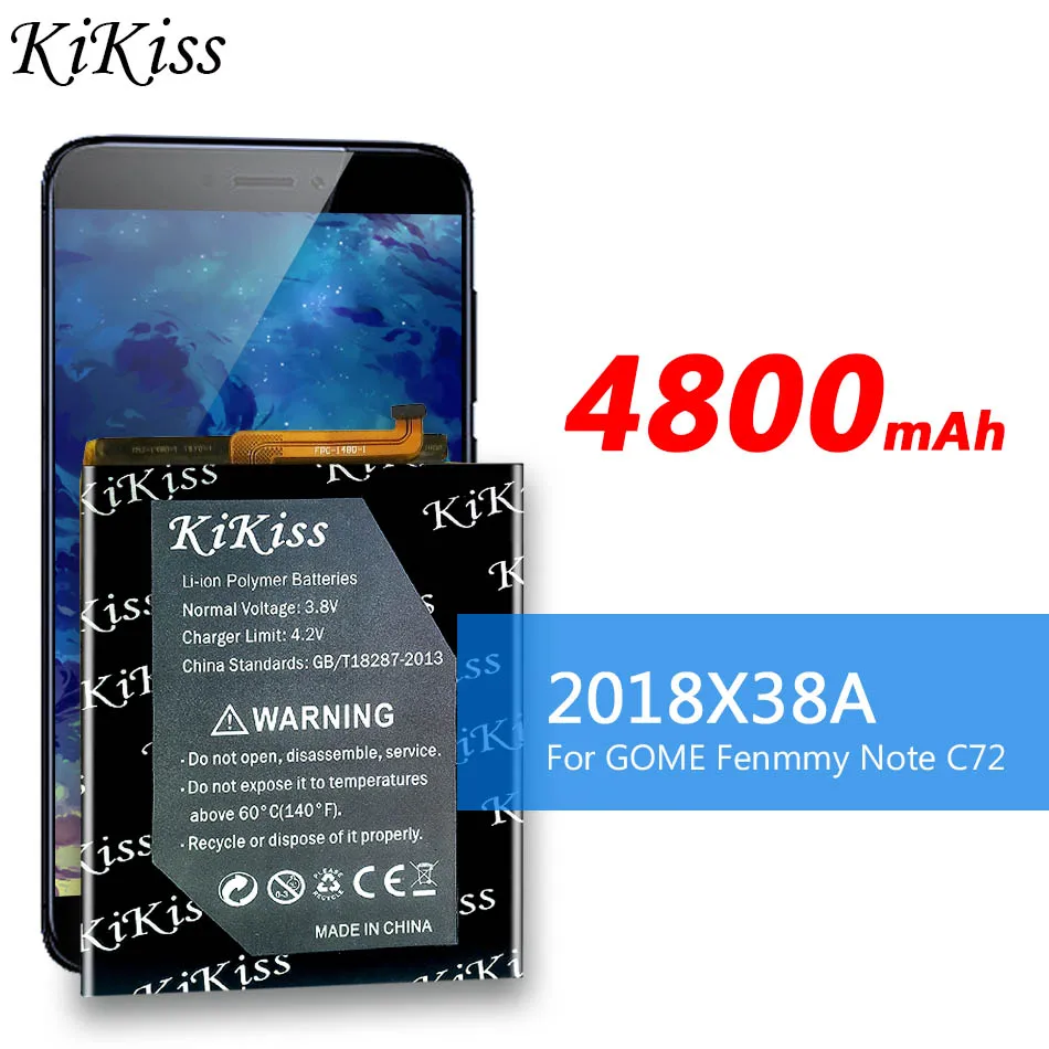 

Сменный аккумулятор KiKiss 4800 мАч x 38A для GOME Fenmmy note C72, аккумулятор