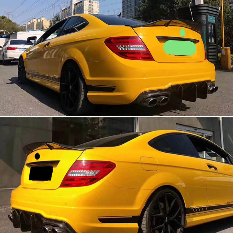 Применение для Benz C Class W204 спойлер 2007-2014 год купе 2-дверный AMG Реальные углеродного