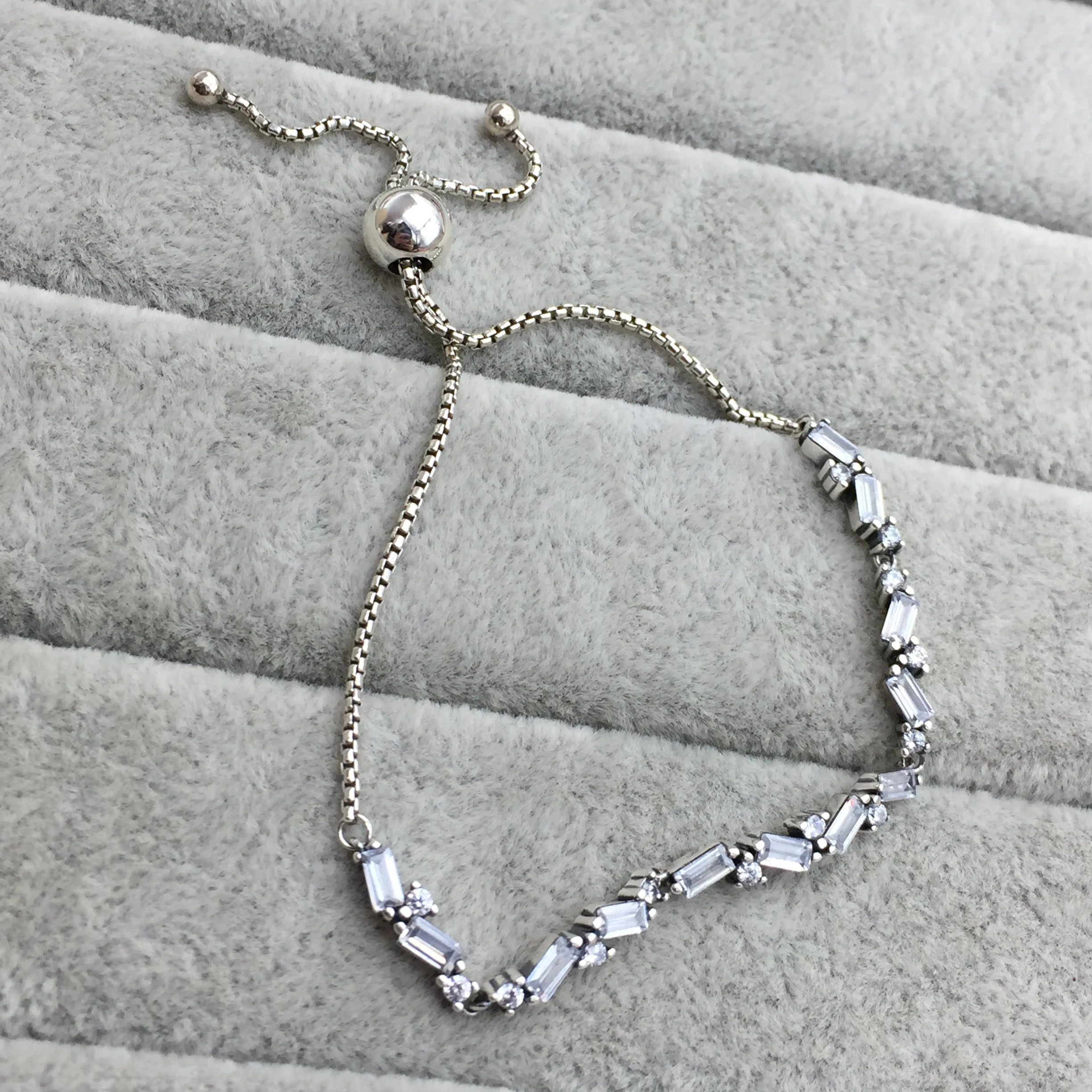 2019 100% 925 Sterling Silver Classic Sparkling Ice Cube Slider Tennis Bracelet Women Charm Fashion Jewelry Free Shipping | Украшения и