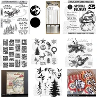 christmas clear stamp santa trees elk scrapbooking stencil for decor embossing stamps diy handmade cards album diary supplies