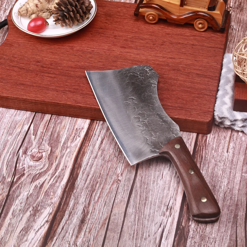 

Mini Thickened Aggravated Forged Wooden Handle Cleaver Large Bone Knife Kitchen Outdoor Bone Cleaver Special Knife