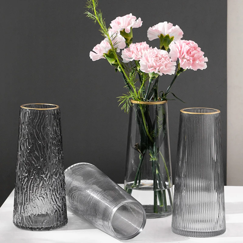 

Luxury Glass Crystal Flower Vase Dining Table Design Nordic Vases Transparent Aesthetic Water Decoracion Salon Casa Home Decor