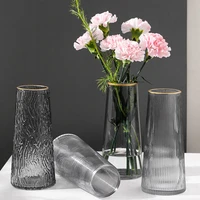 luxury glass crystal flower vase dining table design nordic vases transparent aesthetic water decoracion salon casa home decor