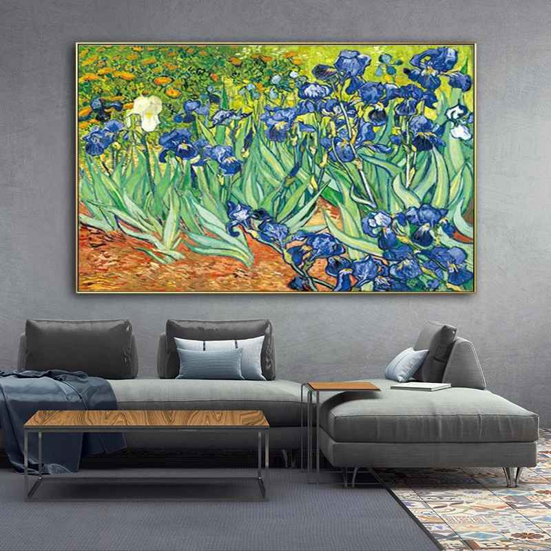 Импрессионистские IrisesPaintings репродукции на стену Ван Гога Ирисы цветы холст