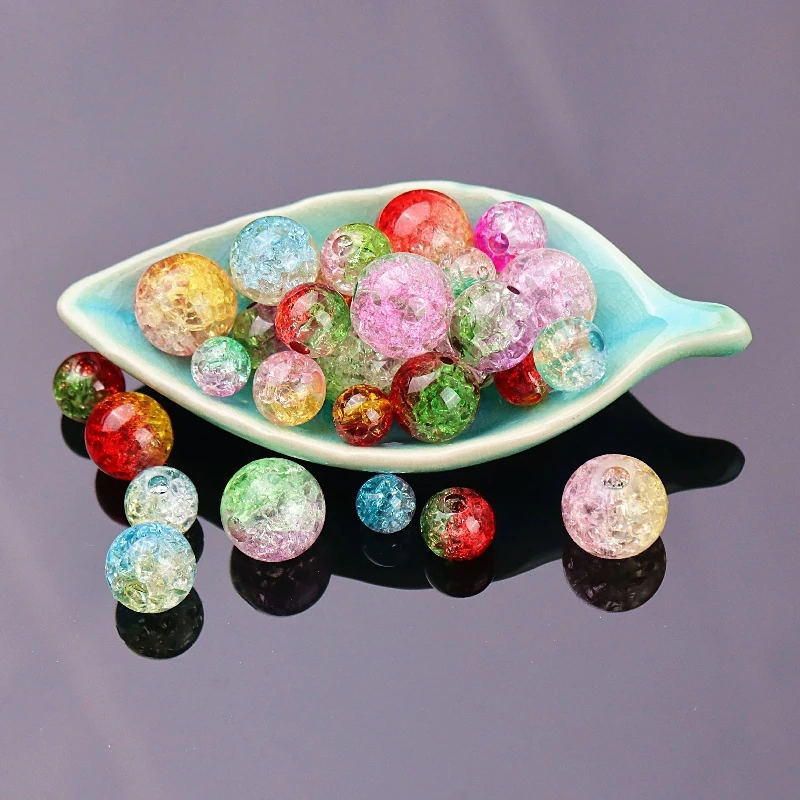 

8/10/12mm Natural Snow Cracked Crystal Beads For Jewelry Making Women Diy Accessories Loose Round Spacer Quartz Beads Wholesale