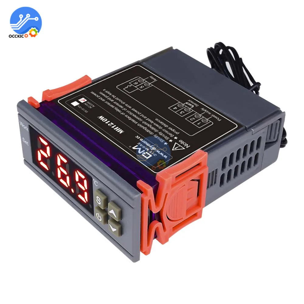 MH1210W 90-250V 10A 220V Цифровой термостат контроль температуры ler-50~ 110 градусов Цельсия нагрев охлаждающий инкубатор контроль NTC датчик