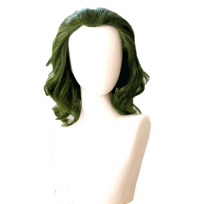 wig Фильм джокер костюм клоун, Бэтмен Джокер парик Косплэй хоакином Фениксом Артур крапинку вьющиеся чёрный т пурпурный т мятный зелёный, синтетические волосы Хэллоуин - Цвет: wig