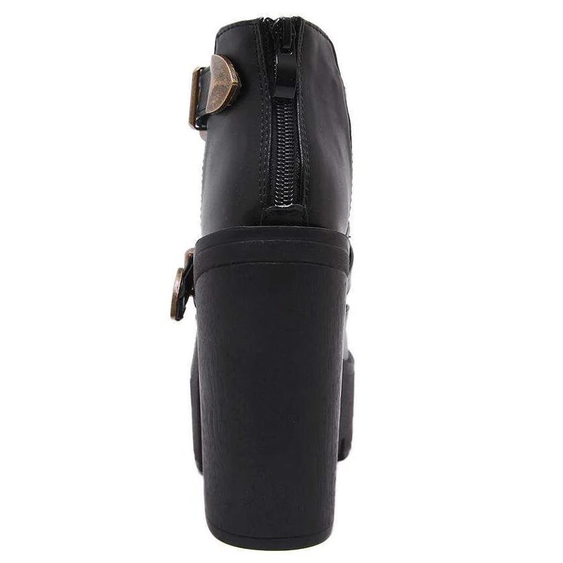 Женские ботинки на низком каблуке обувь платформе осенние Женская в готическом