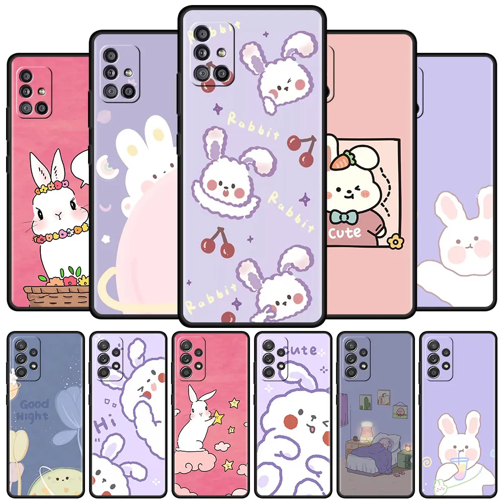 

Cute Cartoon Rabbit For Samsung A51 A12 A21s Phone Case for Galaxy A71 A52 A31 A32 A02s A72 A11 A41 A22 A01 Tpu Soft Cover