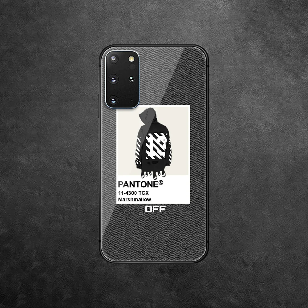

White And Black Fashion Off Tempered Glass Phone Case Cover For Samsung Galaxy Note S 8 9 10 20 21 E Plus Ultra M 31 51 FE