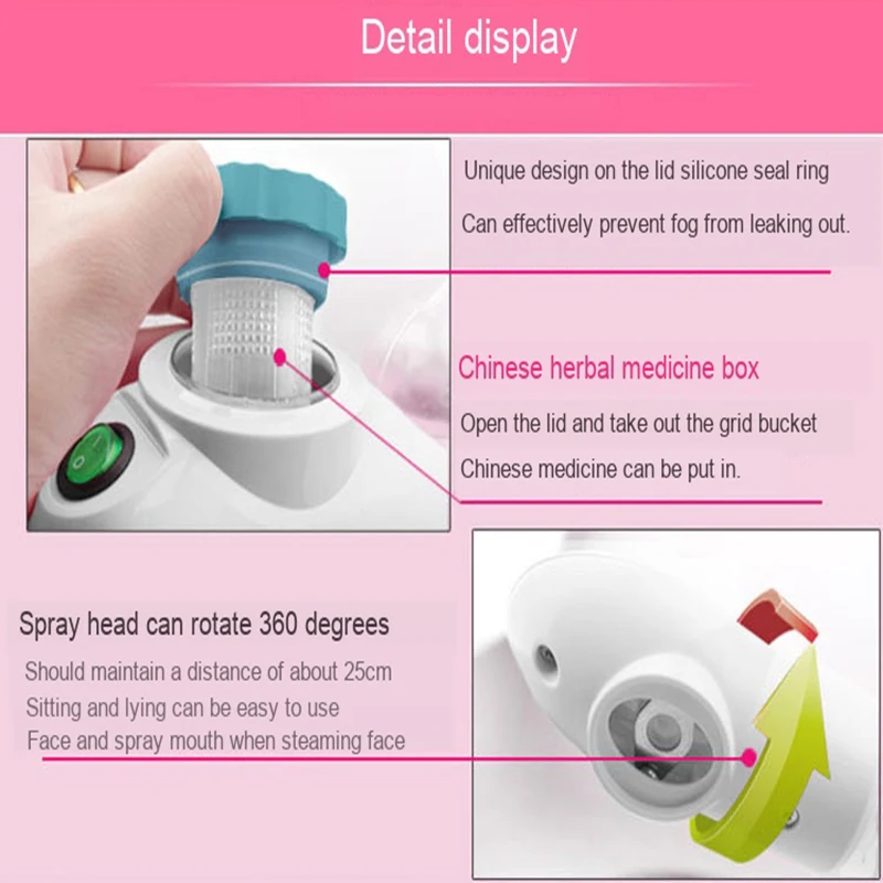 Lady Steam Ozone Facial Steamer Face Sprayer Vaporizer Beauty Salon Skin Detox Whitening Moisturizing Exfoliating Care Machine | Красота и