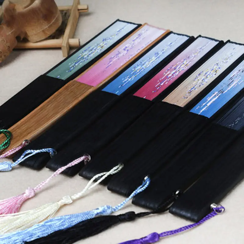 Винтажный китайский стиль для танцев свадьбы вечеринки кружева шелк складной