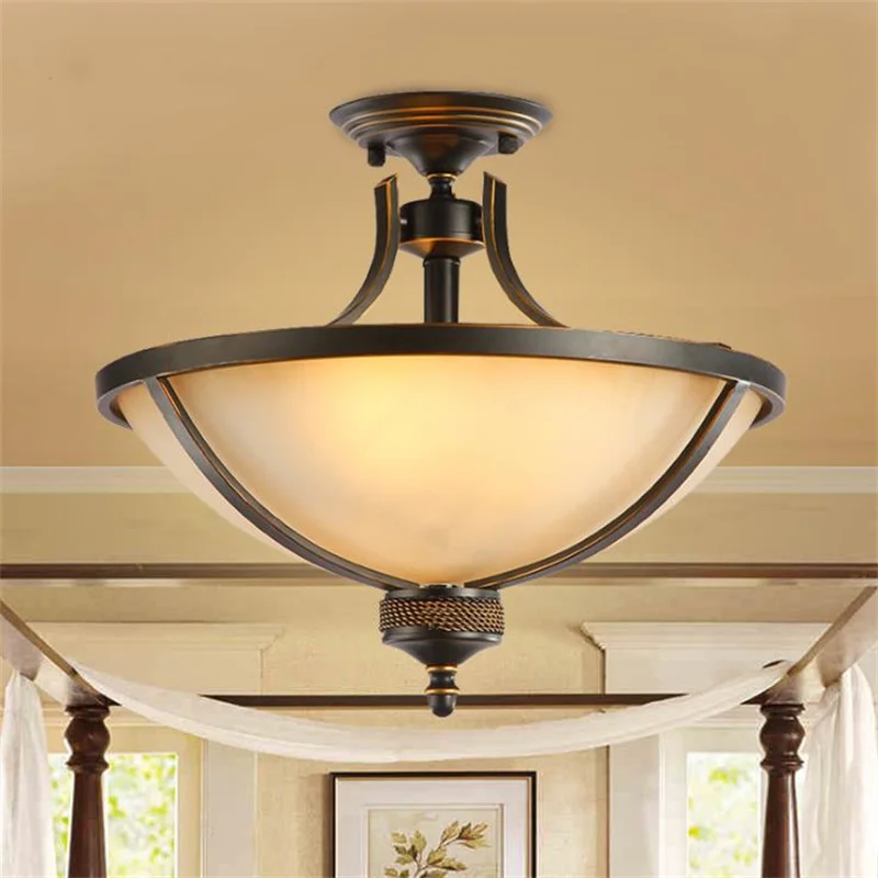 Скандинавский простой американский Сельский Железный полуподвесной потолочный