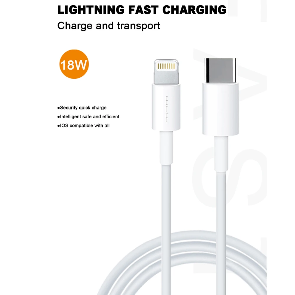 18 Вт USB кабель для мобильного телефона usb type C кабель зарядного устройства для iPhone 11 Pro XR XS Max X PD провод для быстрой зарядки абсолютно