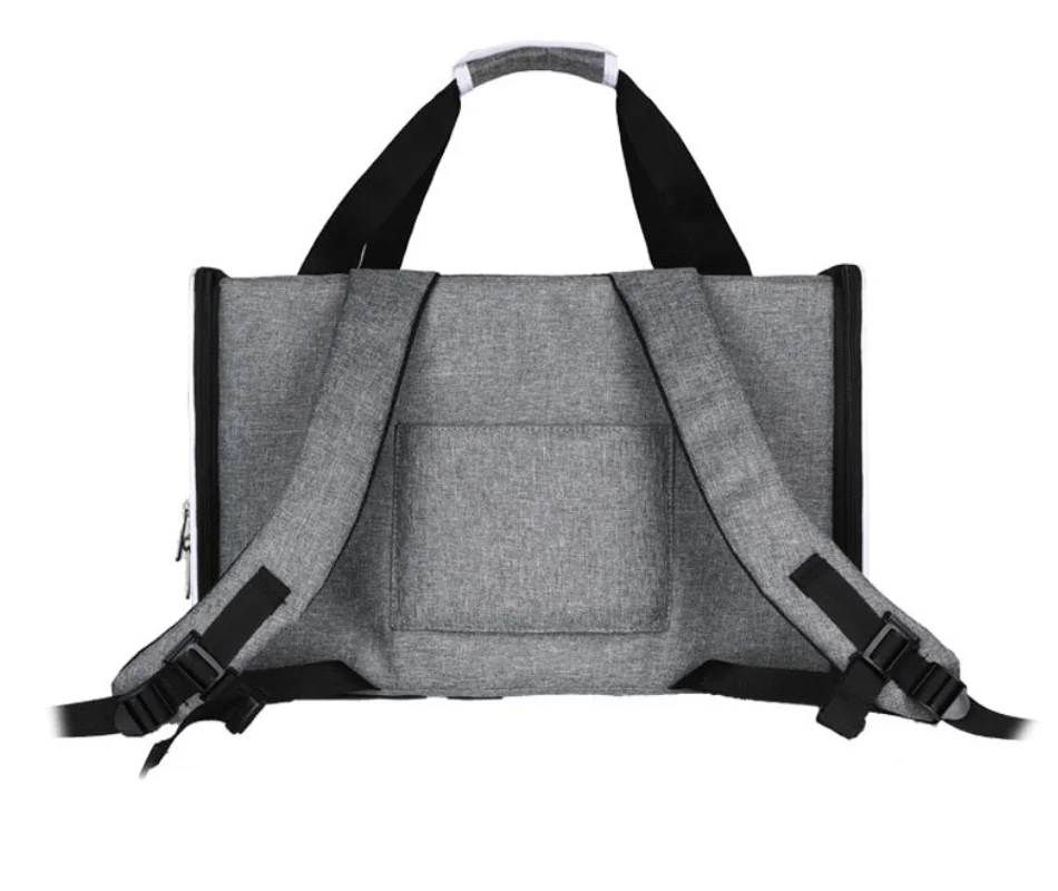 Mochila GRANDE PARA TRANSPORTAR mascotas, bolsa grande de viaje para perros y gatos, mochila de malla con cremallera, transpirable-5