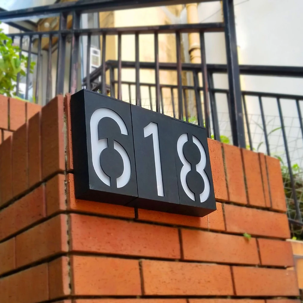

Solar Digital House Light Wall Light Outdoor Waterproof Villa Street Sign Wall Garden Light