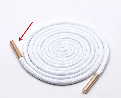 white 140CM 1Pc Solid Color Polyester Cord 140CM Copper Bead Caps Decorative Cap Rope For Sweater Sports Pants Waist Rope Belt - Цвет: white 140CM
