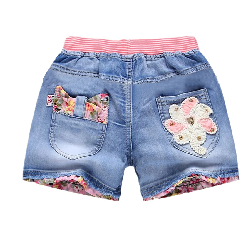 2022 Summer Kids Shorts Girls Denim Shorts Fashion Girl Short Princess Jeans Children Pants Girls Shorts Flower Girls Clothing images - 6