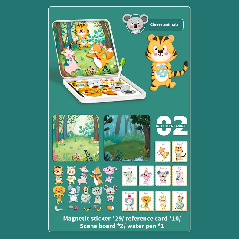 

Magnetic Characters Blocks Career Changing Facial Expressions Restore Sticker Educational Jigsaw Puzzle Intelligence Toys