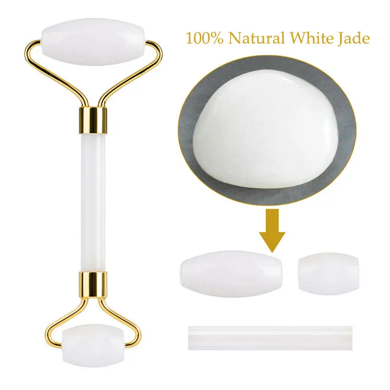 Белый нефрит ролик для массажа лица гуашь скребок гуаша массажер Натуральный