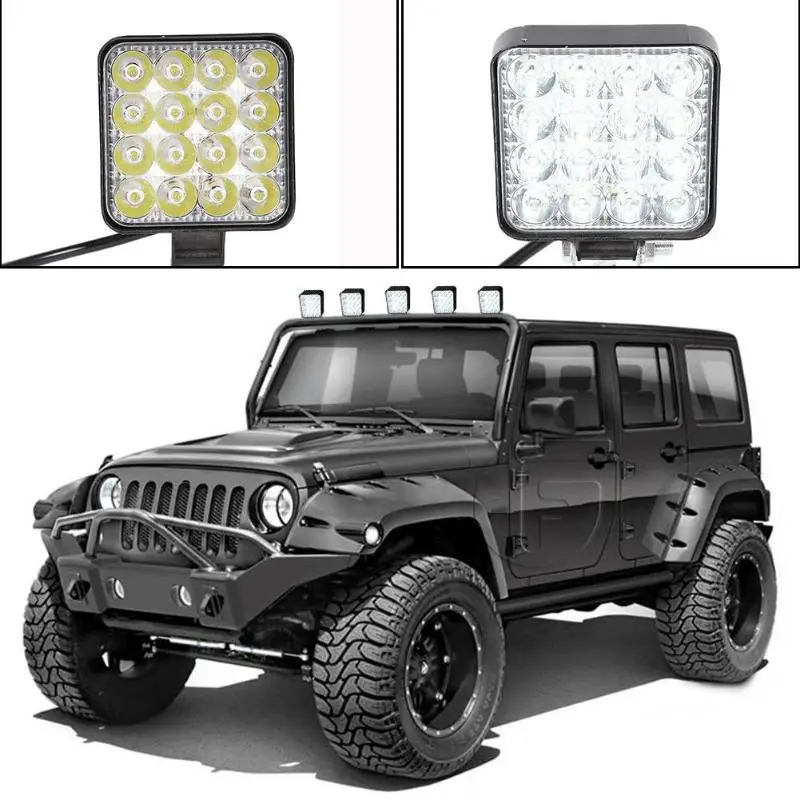 Квадратный 48 Вт 16 светодиодный стробоскоп Предупреждение льная лампа для