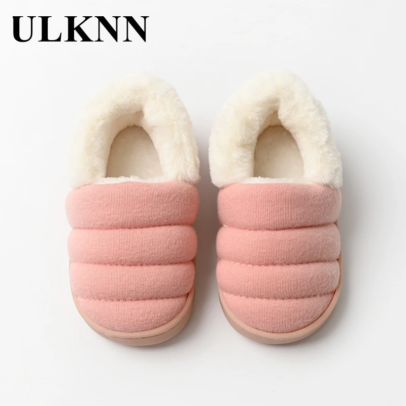 

ULKNN Winter 2021 New Children'S Plush Slippers Cotton Shoes Baby Boys Girls Home Warm Indoor Outdoor Footwear 1-8 Years Old