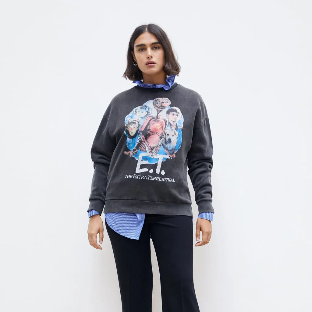 ZA Fashion ET серый капюшон Женская Осенняя одежда модные свободные повседневные милые пуловеры в консервативном стиле уникальный дизайн
